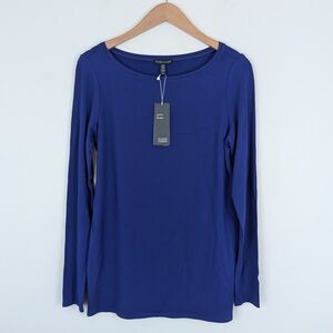 Eileen Fisher Bateau Neck Long Sleeve Top NWT